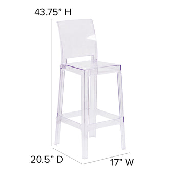 Square Back Ghost Barstool