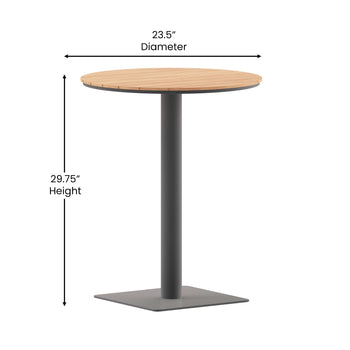 NAT/Gray 24" Round Patio Table