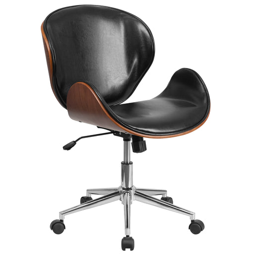 Black/Walnut Mid-Back Chair