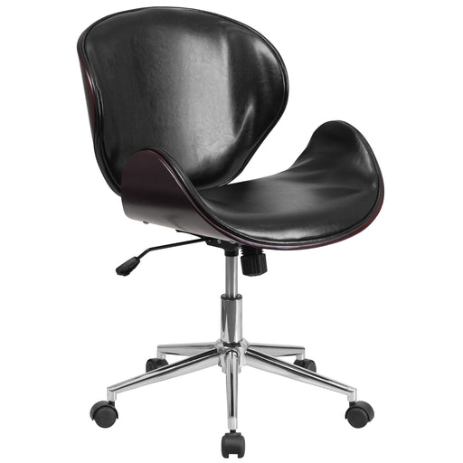 Black/Mahogany Mid-Back Chair