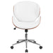 White/Walnut Mid-Back Chair
