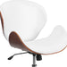 White/Walnut Mid-Back Chair