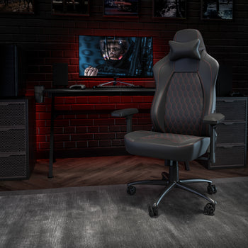 Black/Red 4D Arms Game Chair