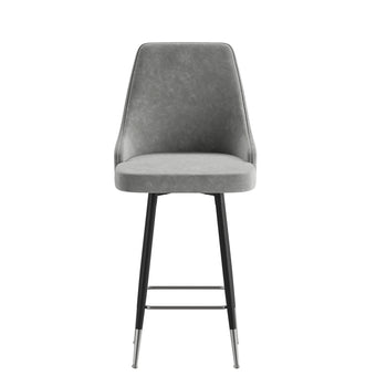 2PK GY Leather Counter Stools