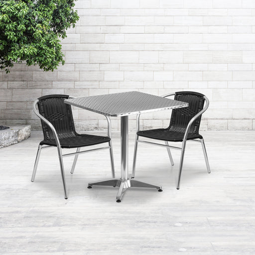 27.5SQ Aluminum Table/2 Chairs