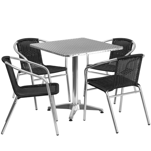 27.5SQ Aluminum Table/4 Chairs