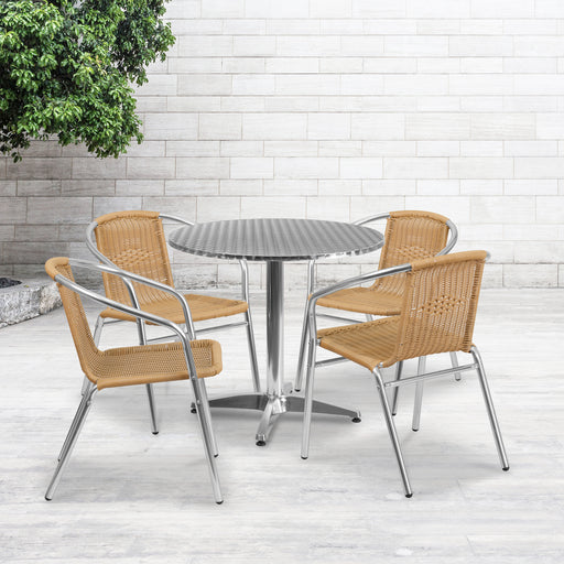 31.5RD Aluminum Table/4 Chairs