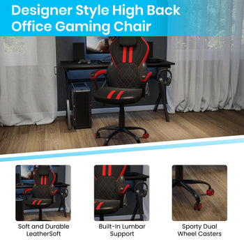 Black/Red Swivel Gaming Chair