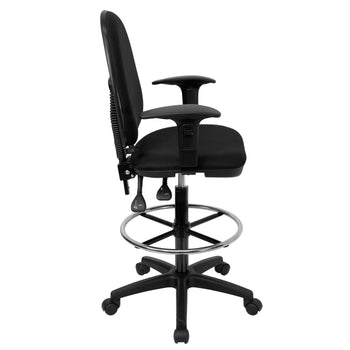 Black Fabric Draft Chair w/Arm