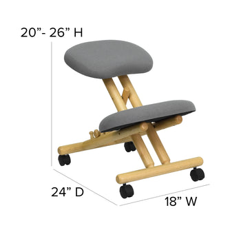 Gray Mobile Wood Kneeler Chair