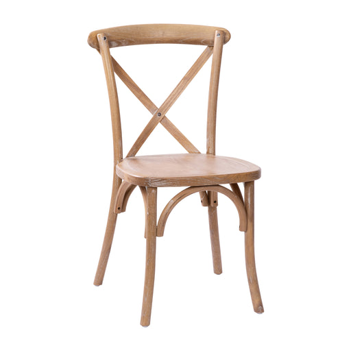 Medium Wood Grain X-Back Chair