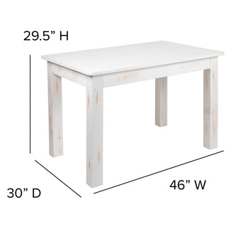 46x30 Rustic White Farm Table