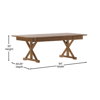7'x40" Rustic X-Leg Farm Table