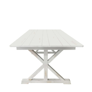 7'x40" RUS/WH X-Leg Farm Table