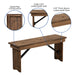 7'x40" Farm Table/4 Bench Set