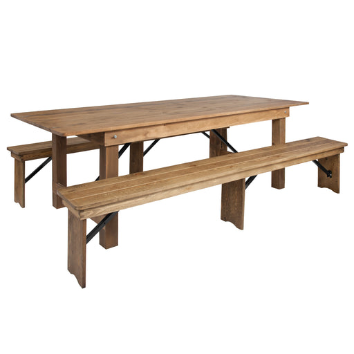 8'x40" Farm Table/2 Bench Set