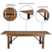 8'x40" Farm Table/4 Bench Set