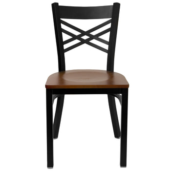 Black X Chair-Cherry Seat