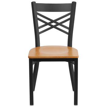 Black X Chair-Nat Seat