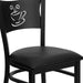 Black Coffee Chair-Black Seat