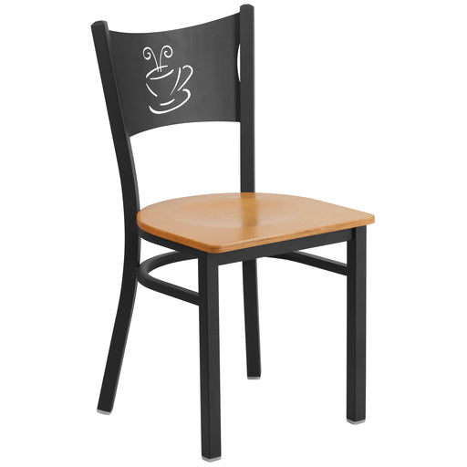Black Coffee Chair-Nat Seat