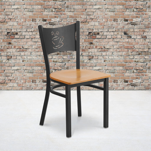 Black Coffee Chair-Nat Seat