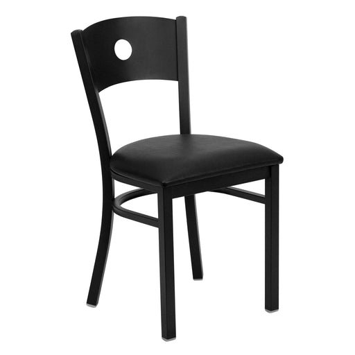 Black Circle Chair-Black Seat