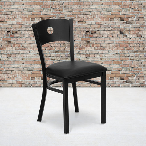 Black Circle Chair-Black Seat