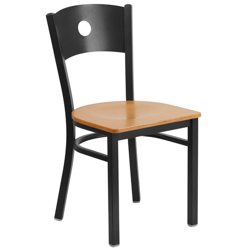 Black Circle Chair-Nat Seat