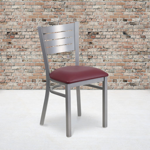 Silver Slat Chair-Burg Seat