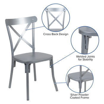 Metal Cross Back Chair