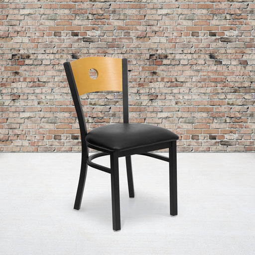 Bk/Nat Circle Chair-Black Seat