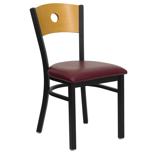 Bk/Nat Circle Chair-Burg Seat