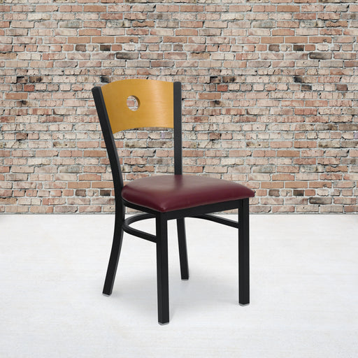 Bk/Nat Circle Chair-Burg Seat