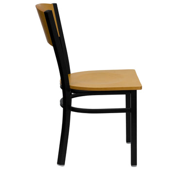 Bk/Nat Circle Chair-Wood Seat