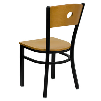 Bk/Nat Circle Chair-Wood Seat