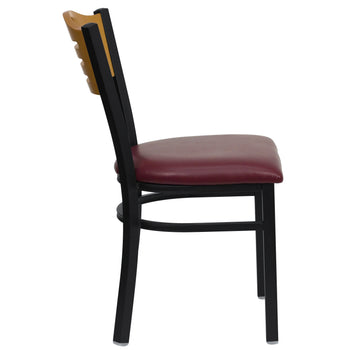 Bk/Nat Slat Chair-Burg Seat