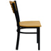 Bk/Nat Slat Chair-Wood Seat