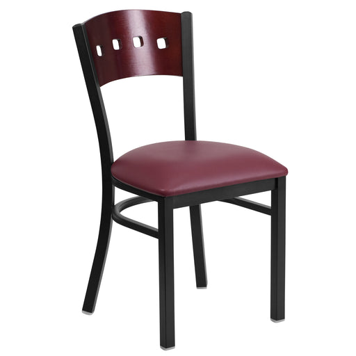 Bk/Mah 4 Sqr Chair-Burg Seat