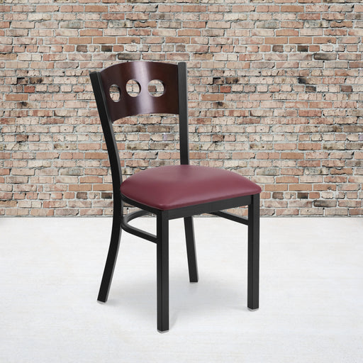 Bk/Wal 3 Circ Chair-Burg Seat