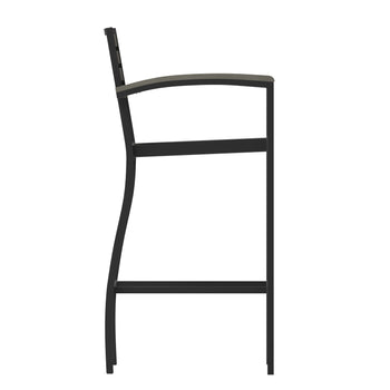 Gray Wash Bar Stool with Arms