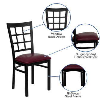Black Window Chair-Burg Seat