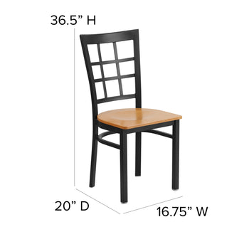 Black Window Chair-Nat Seat