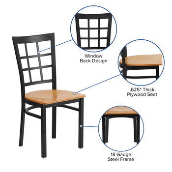 Black Window Chair-Nat Seat