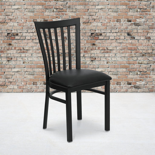 Black School Chair-Black Seat