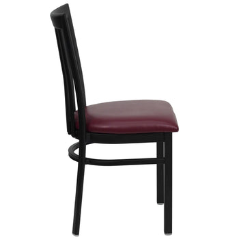 Black School Chair-Burg Seat