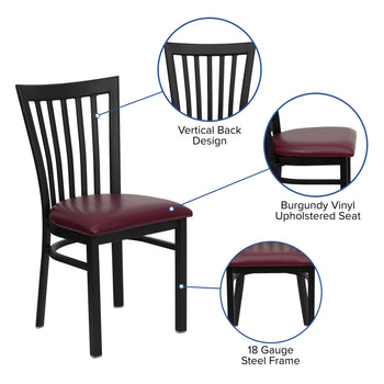 Black School Chair-Burg Seat