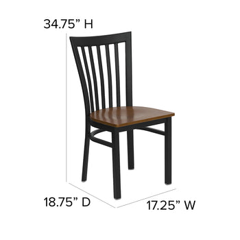 Black School Chair-Cherry Seat