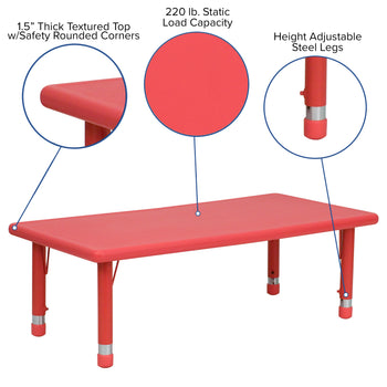 Red Preschool Activity Table