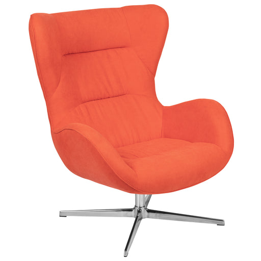 Orange Fabric Swivel Chair